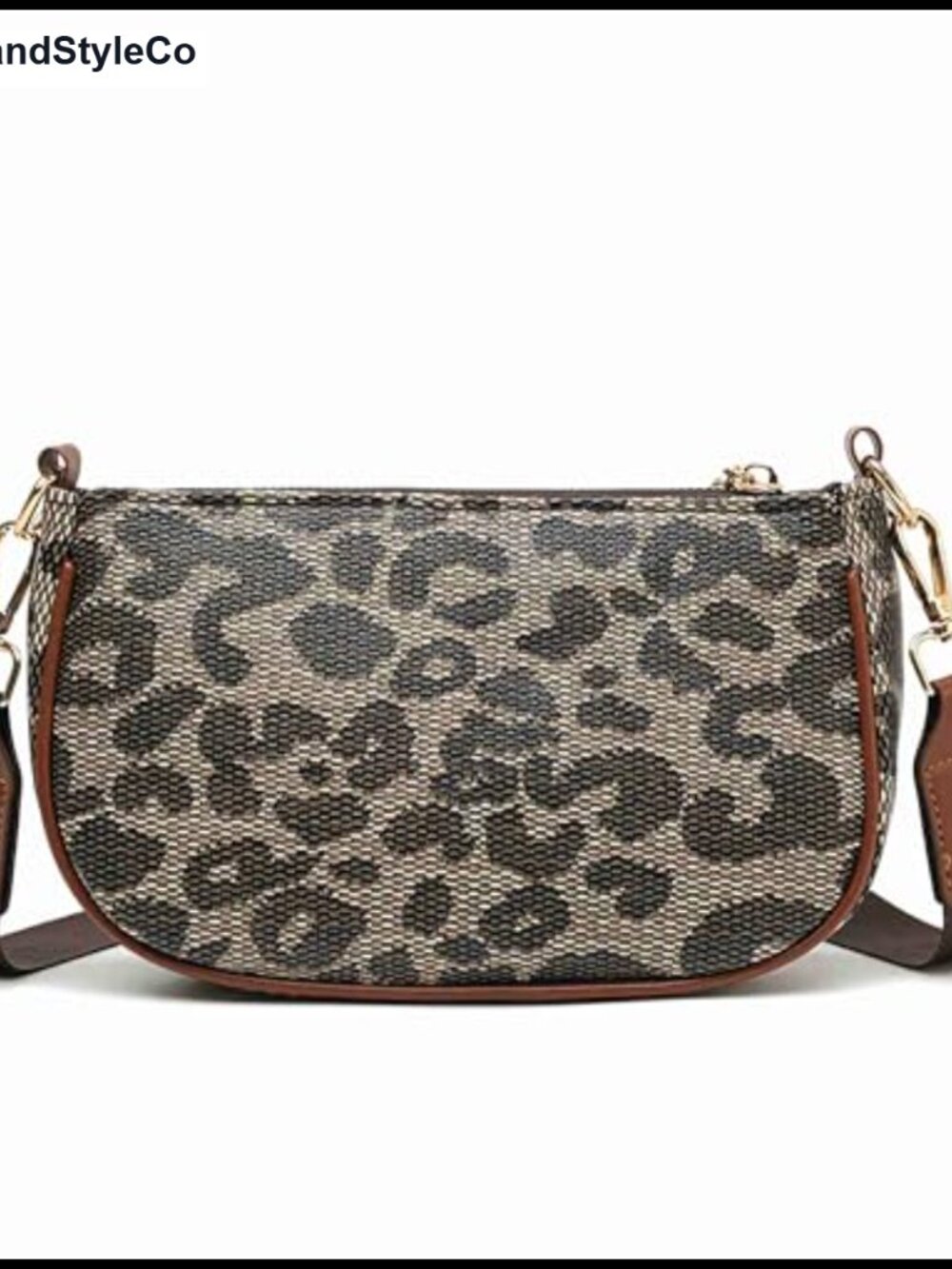Leopard Print Crossbody Bag Woven Mini Side Purse Casual Adjustable Strap